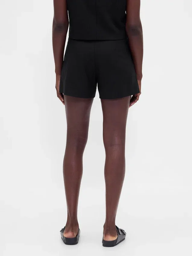 Pantaloncini a vita media da 4" in misto lino