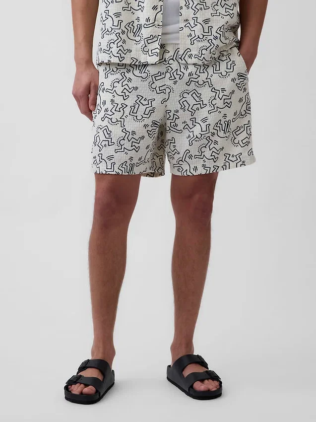 Pantaloncini comodi con texture Keith Haring