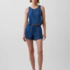 Pantaloncini comodi in denim di garza di cotone da 4"