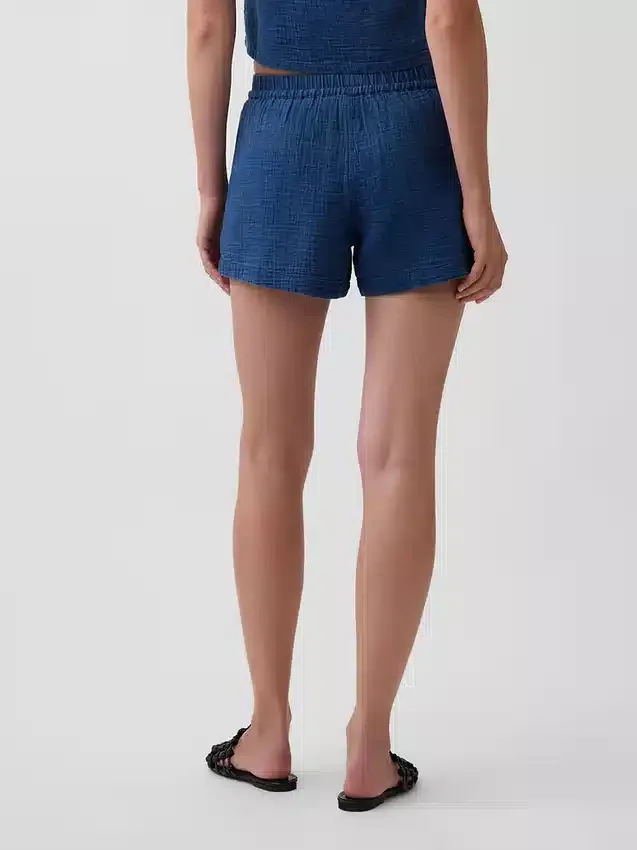 Pantaloncini comodi in denim di garza di cotone da 4"