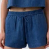 Pantaloncini comodi in denim di garza di cotone da 4"