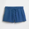 Pantaloncini comodi in denim di garza di cotone da 4"