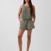Pantaloncini comodi in garza di cotone a vita media da 4"