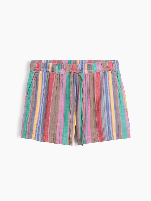 Pantaloncini comodi in garza di cotone a vita media da 4"