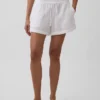 Pantaloncini comodi in garza di cotone a vita media da 4"