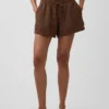 Pantaloncini comodi in garza di cotone a vita media da 4"