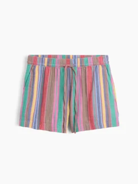 Pantaloncini comodi in garza di cotone a vita media da 4″