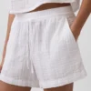 Pantaloncini comodi in garza di cotone a vita media da 4"