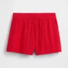 Pantaloncini comodi in garza di cotone a vita media da 4"