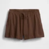 Pantaloncini comodi in garza di cotone a vita media da 4"