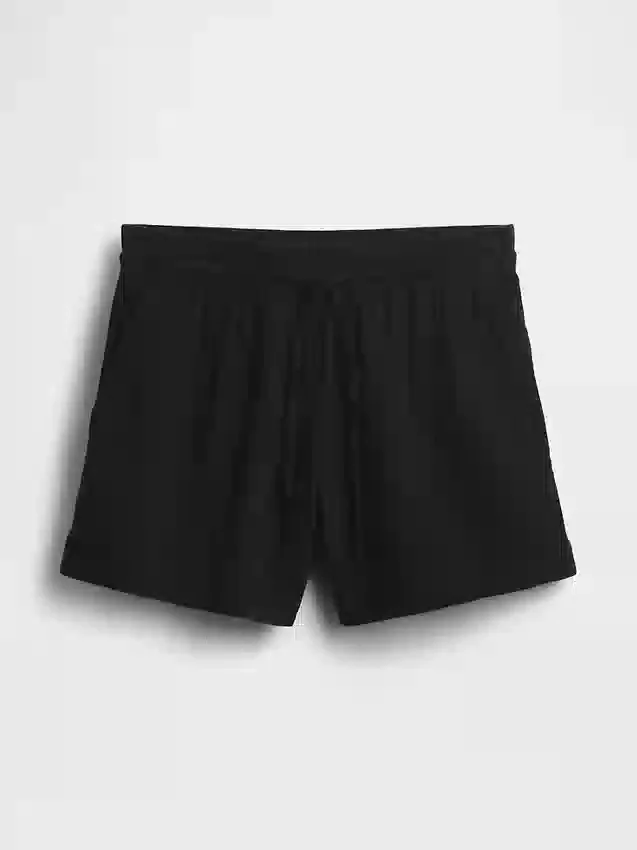 Pantaloncini comodi in garza di cotone a vita media da 4"