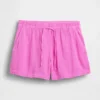 Pantaloncini comodi in garza di cotone a vita media da 4"