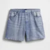 Pantaloncini comodi in maglia denim stampata a vita media da 5"