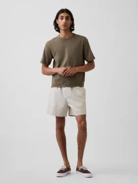 Pantaloncini comodi in misto lino da 5,5"