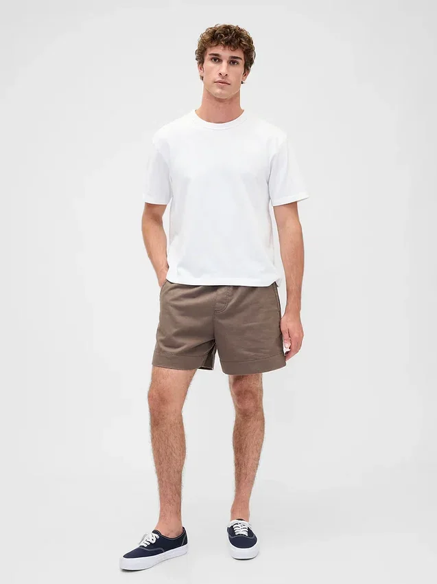 Pantaloncini comodi in misto lino da 5,5"