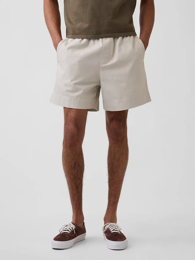 Pantaloncini comodi in misto lino da 5,5"