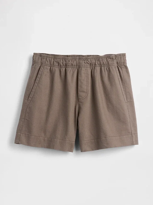 Pantaloncini comodi in misto lino da 5,5"