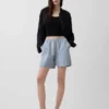 Pantaloncini comodi in misto lino da 6"