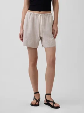 Pantaloncini comodi in misto lino da 6″