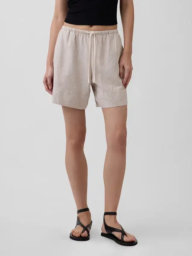 Pantaloncini comodi in misto lino da 6"