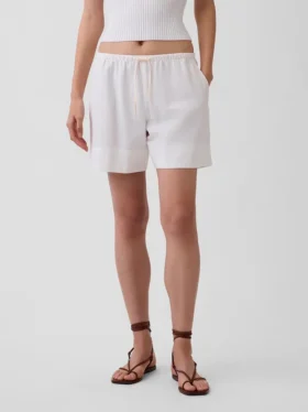 Pantaloncini comodi in misto lino da 6″