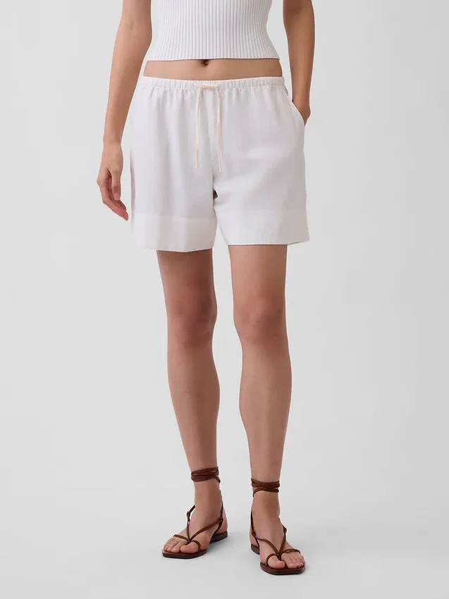 Pantaloncini comodi in misto lino da 6"