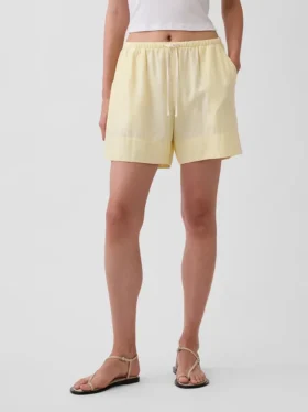 Pantaloncini comodi in misto lino da 6″