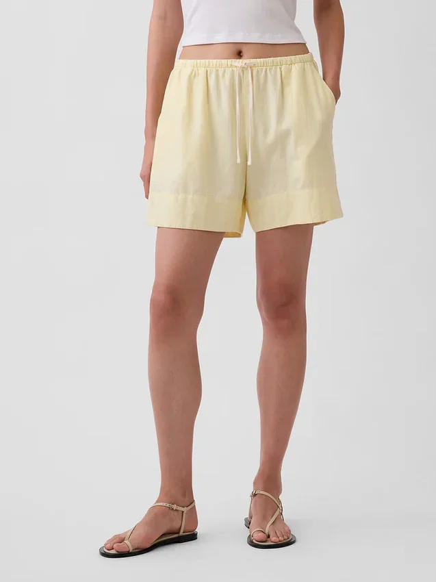 Pantaloncini comodi in misto lino da 6"