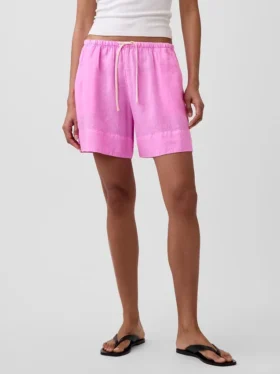 Pantaloncini comodi in misto lino da 6″