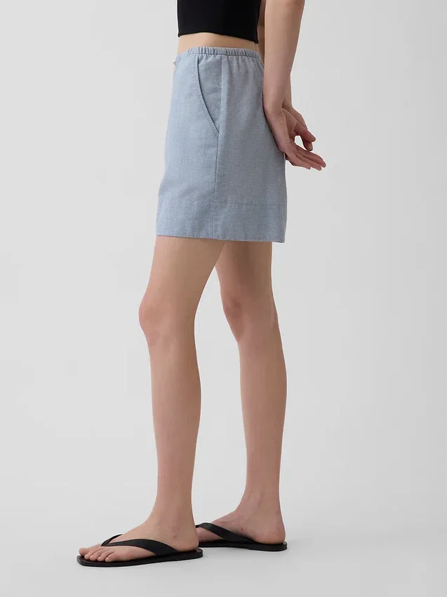 Pantaloncini comodi in misto lino da 6"