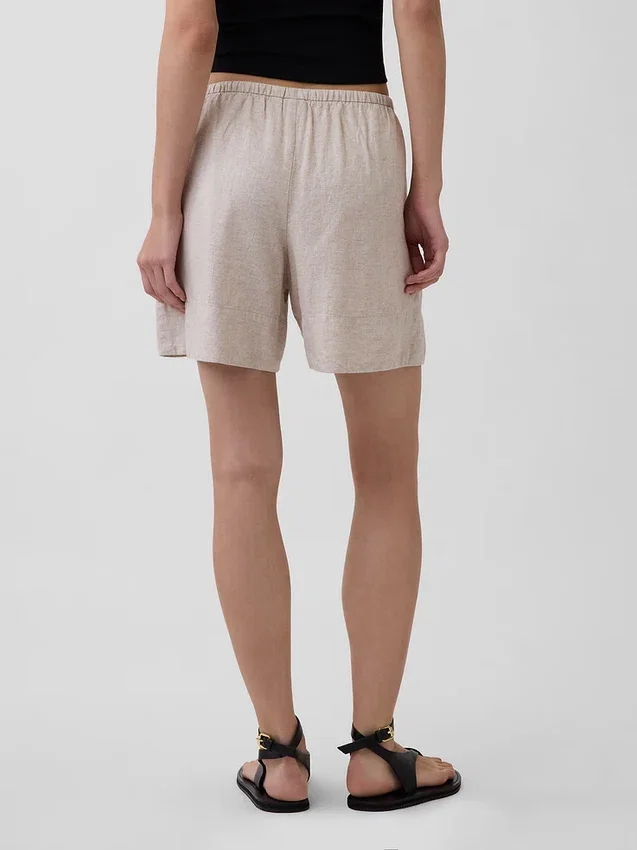 Pantaloncini comodi in misto lino da 6"