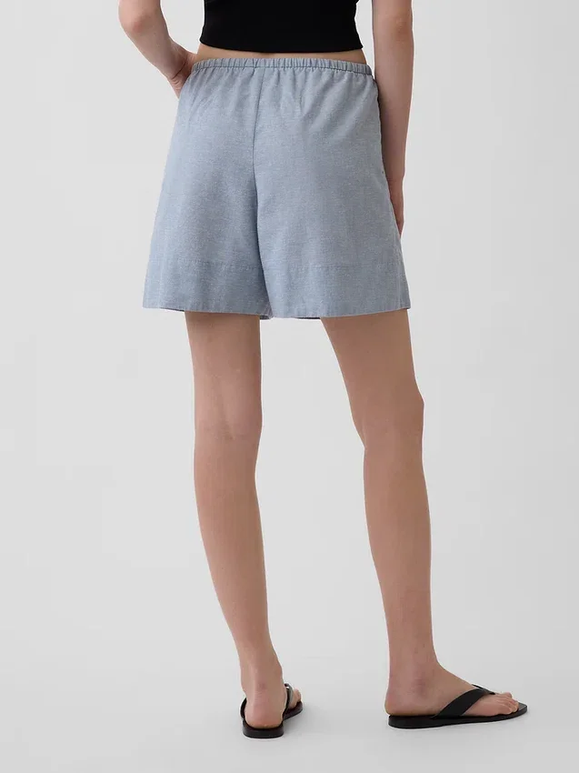 Pantaloncini comodi in misto lino da 6"