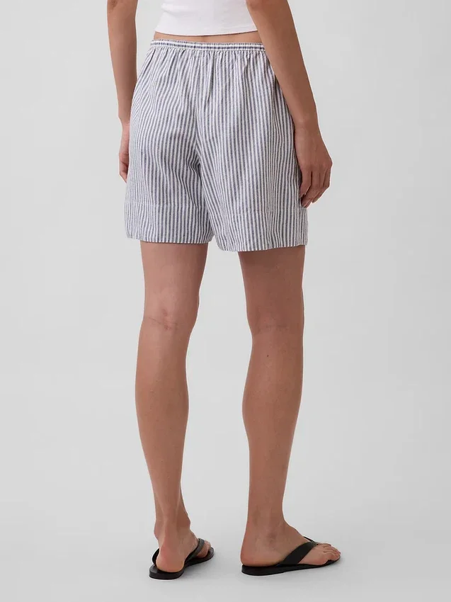 Pantaloncini comodi in misto lino da 6"