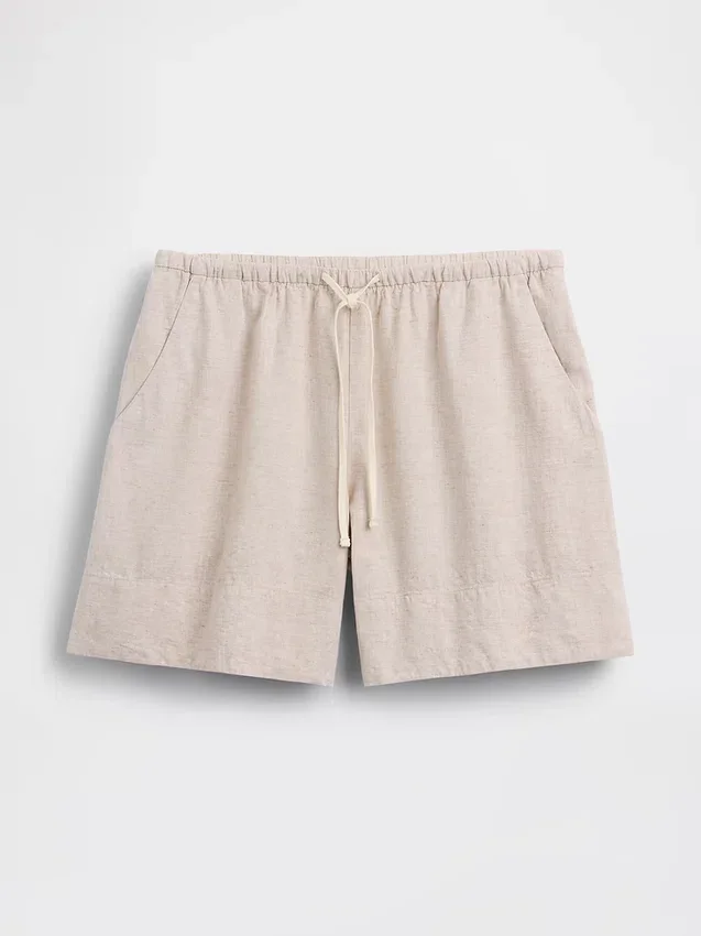 Pantaloncini comodi in misto lino da 6"