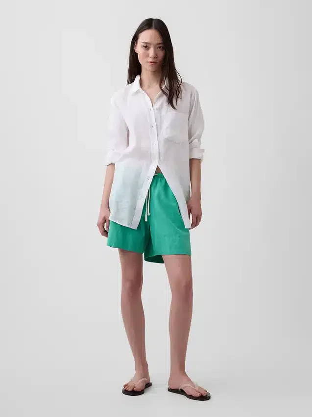 Pantaloncini comodi in misto lino da 6"