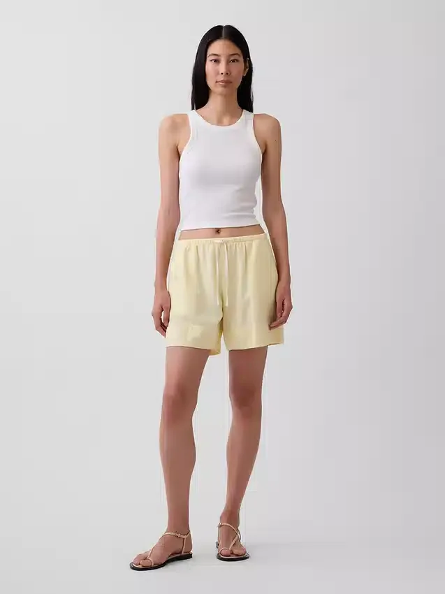 Pantaloncini comodi in misto lino da 6"
