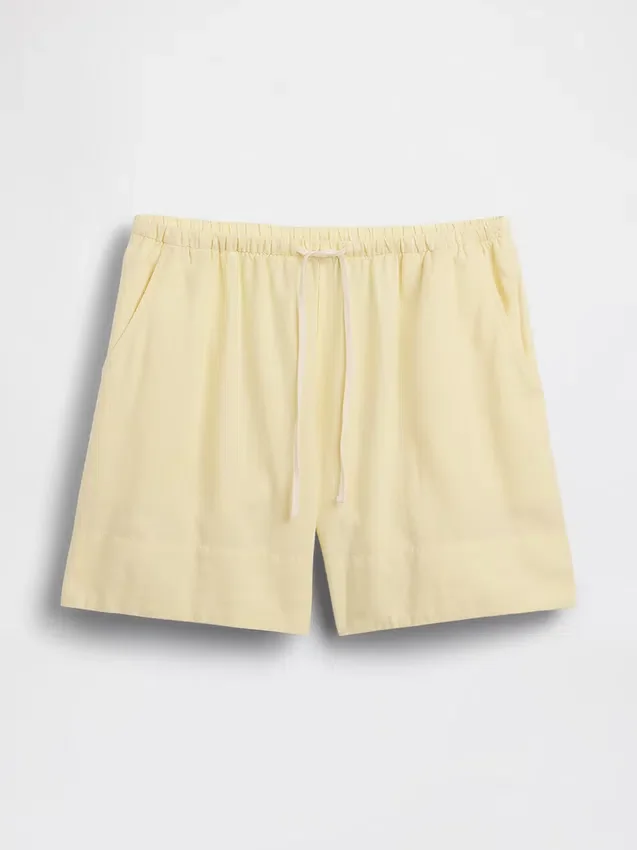 Pantaloncini comodi in misto lino da 6"