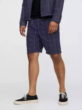 Pantaloncini comodi in misto lino e cotone da 9″