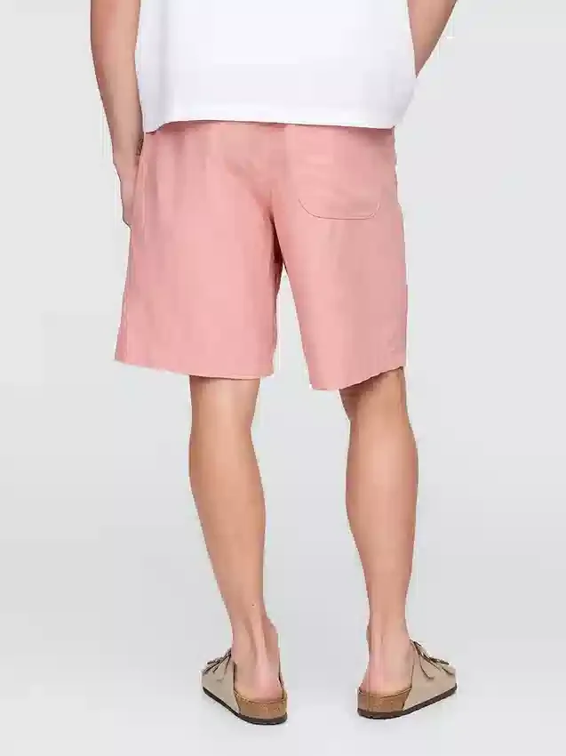 Pantaloncini comodi in misto lino e cotone da 9"