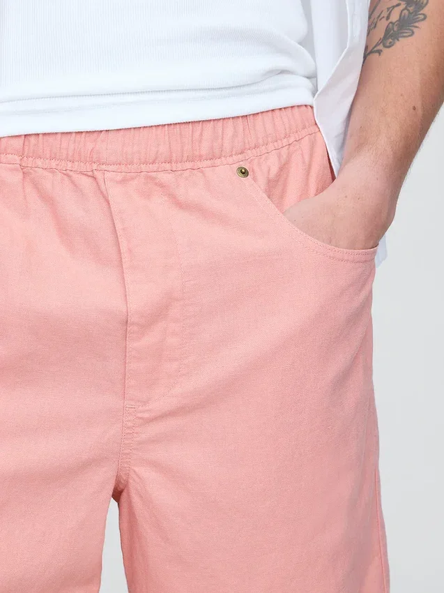 Pantaloncini comodi in misto lino e cotone da 9"