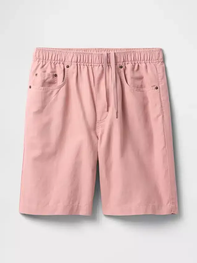 Pantaloncini comodi in misto lino e cotone da 9"