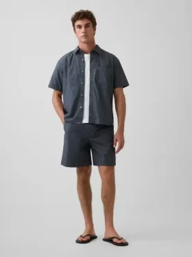 Pantaloncini comodi in popeline da 7"