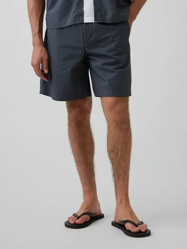 Pantaloncini comodi in popeline da 7"