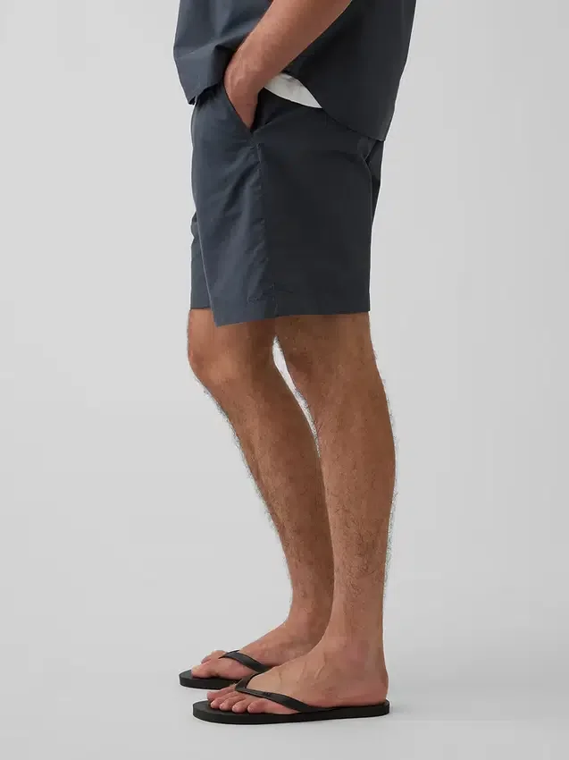Pantaloncini comodi in popeline da 7"