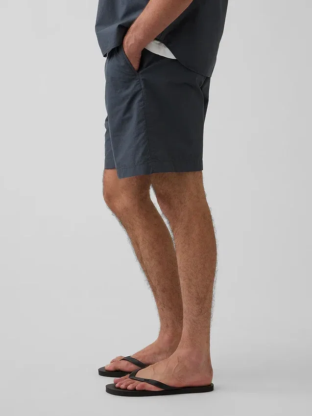 Pantaloncini comodi in popeline da 7"