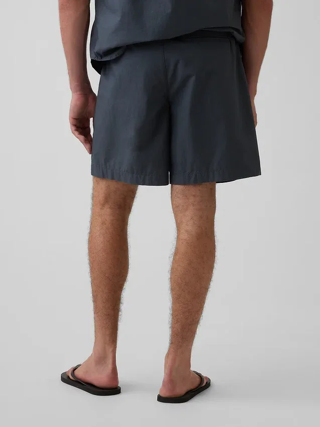 Pantaloncini comodi in popeline da 7"