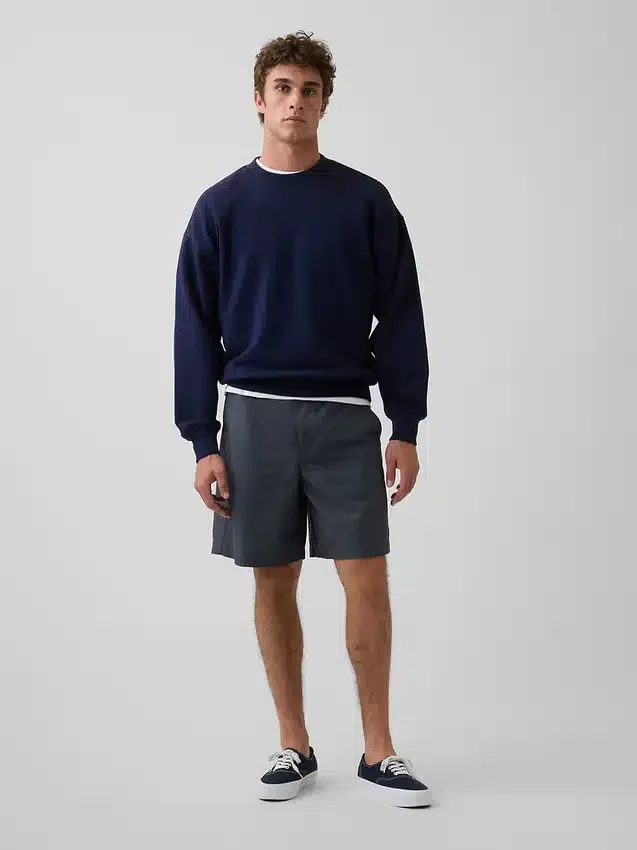 Pantaloncini comodi in popeline da 7"