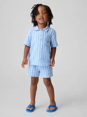 Pantaloncini con elastico in garza di cotone stampata per neonato & bebè