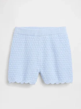 Pantaloncini con orlo smerlato all’uncinetto per neonato & bebè