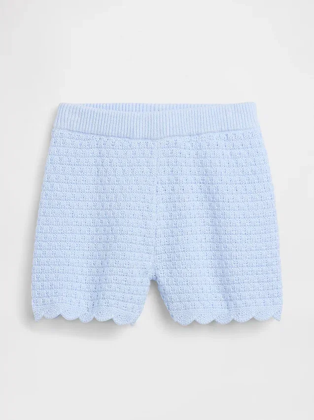 Pantaloncini con orlo smerlato all'uncinetto per neonato & bebè